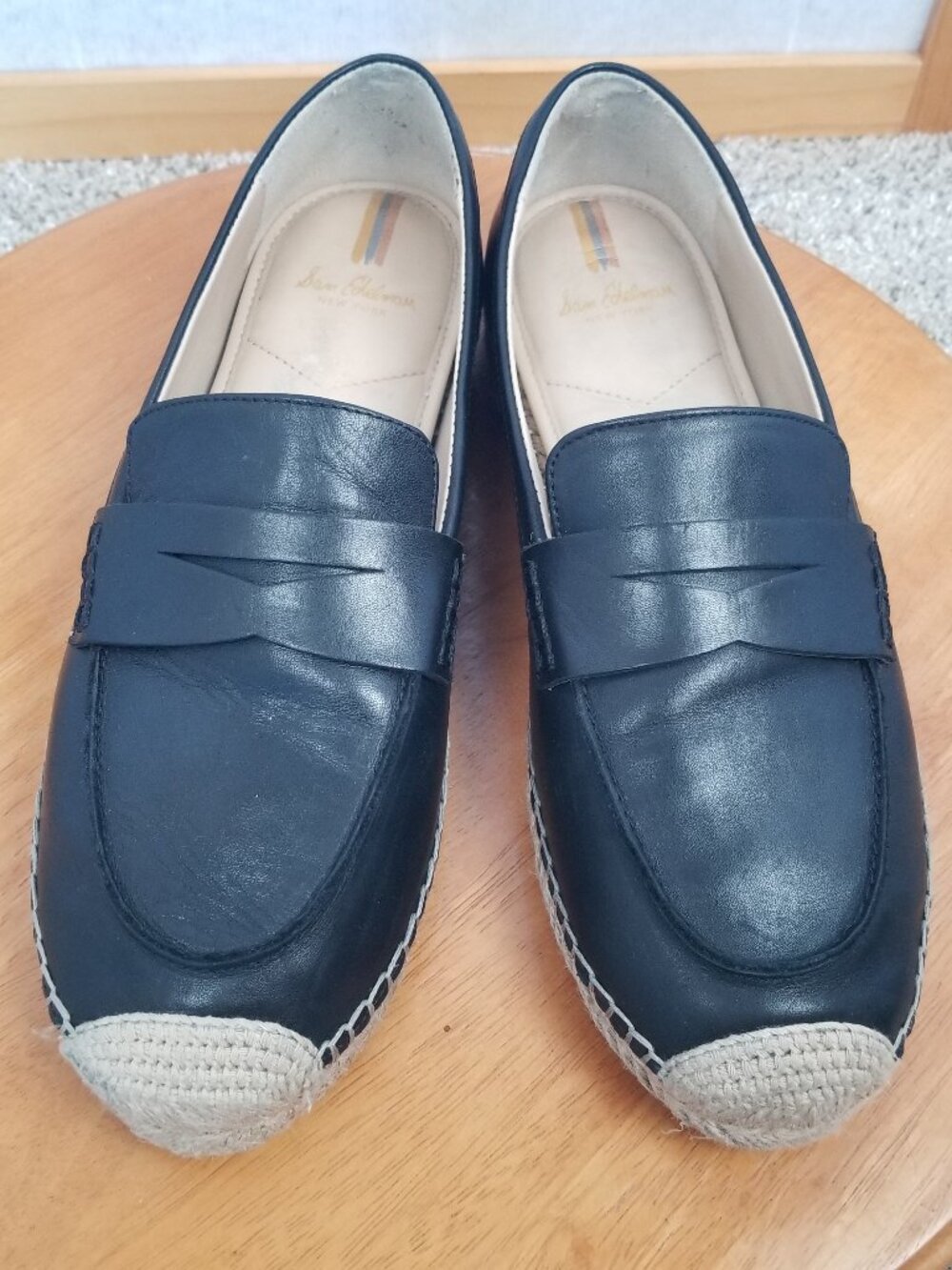 Sam Edelman Shoes Leather Kai Espadrille Black Closed Toe Loafer